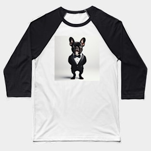 French bulldog in formal wear tuxedo and bow tie Baseball T-Shirt